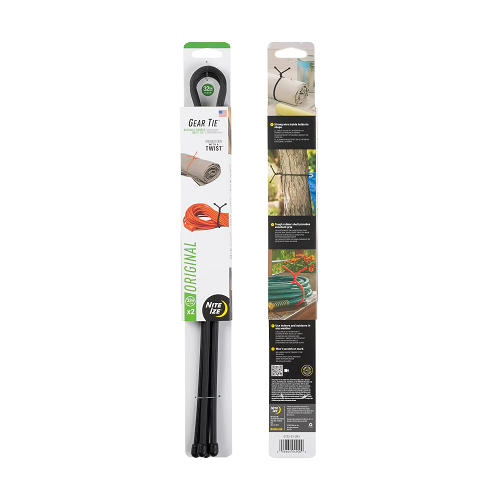 Nite-Ize Gear Tie Reusable Rubber Twist Tie Black 32 Inch 2 Pack - NIGT32-01-2R3 