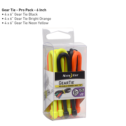 Nite-Ize Gear Tie ProPack 6 - 12 Pack - Assorted Colors - NIGTPP6-A1-R8 