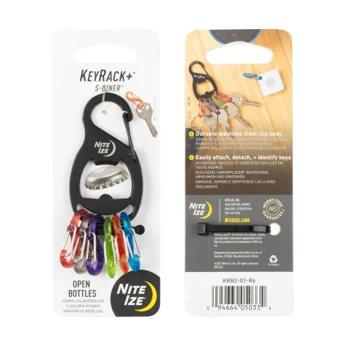 Nite-Ize KeyRack+ S-Biner - Stainless Steel Black - NIKRB2-01-R6 