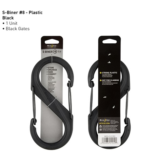 Nite-Ize Dual Carabiner Plastic Black 7.87 Inch x 3.67 Inch x 0.58 Inch - NISBP8-03-01BG 