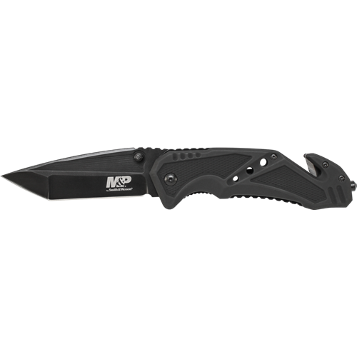 Smith & Wesson M&P Clip Folder Linerlock Pocket Knife Strap Cutter Ceramic Glass Breaker - SWMP11BCP 