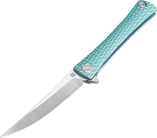 Artisan Waistline Framelock Pocket Knife Green M390 - ATZ1805GGNM 