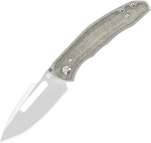 Artisan Boa Framelock Pocket Knife OD Green Micarta S35VN - ATZ1862GODG 