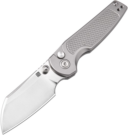 Artisan Cleo Button Lock Pocket Knife Titanium - ATZ1871GGY 