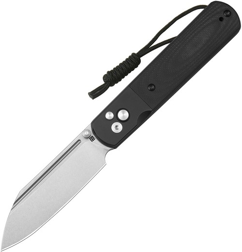 Artisan Holm Button Lock Pocket Knife Black - ATZ1875PBK 