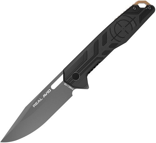 Real Avid RAV 7 Linerlock Pocket Knife Spring Assisted Black - AVRAV7 