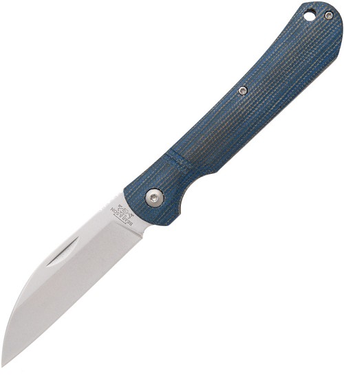 Bear & Son 4.5 Inch Blue Jean Micarta Wharncliff Slip Joint Pocket Knife - BC484MB 