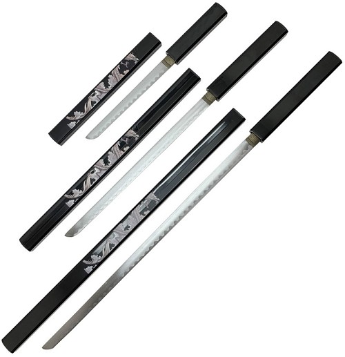 Bishamon Samurai Sword 3 Piece Set - BMNSA125BKD 