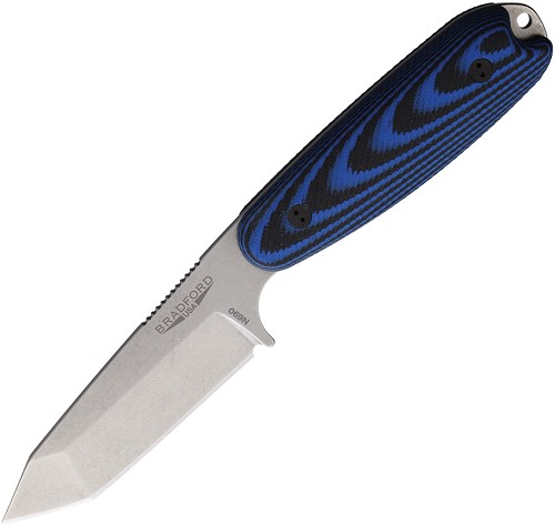 Bradford Guardian 3.5 Tanto Black/Blue Fixed Blade Knife - BRAD35T113 