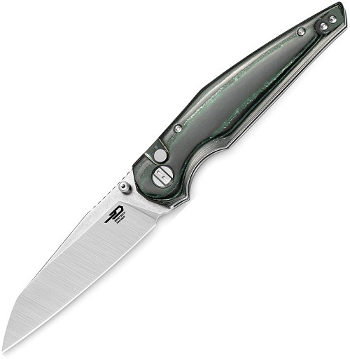 Bestech Snakebird Button Lock Pocket Knife Green - BTKG58A 