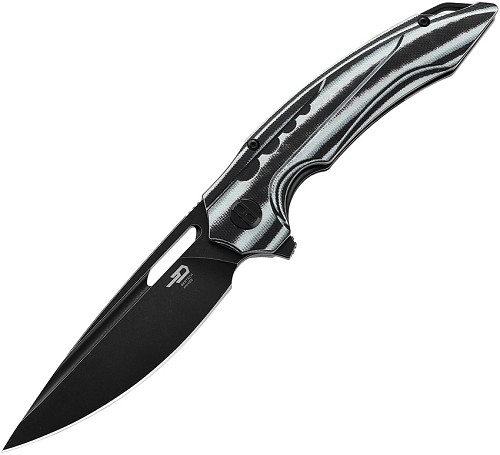 Bestech Ornetta Linerlock Pocket Knife Black/White - BTKL02D 