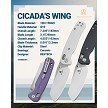 BTKMK06M Bestech Cicadas Wing B-Lock Pocket Knife Purple 