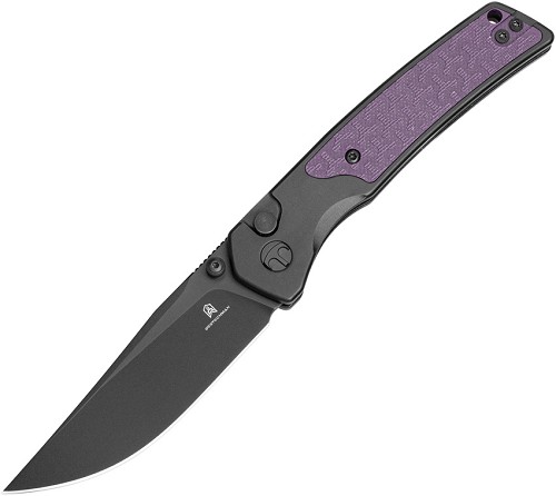 Bestech Icebreaker Button Lock Pocket Knife Black Purple - BTKMK16C 