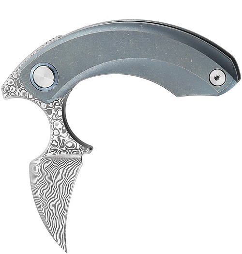 Bestech Knives Strelit Framelock Pocket Knife Damascus/Blue - BTKT2103I 