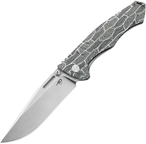 Bestech Keen II Framelock Pocket Knife Black/White - BTKT2301C 