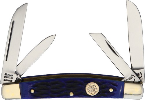 Buck Creek Little Bear and Bull Pocket Knife Blue Pick - BUC6682BLPB 