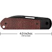 CA10768 Case Cutlery Revoindie Dark Red Burlap Slip Joint Pocket Knife 