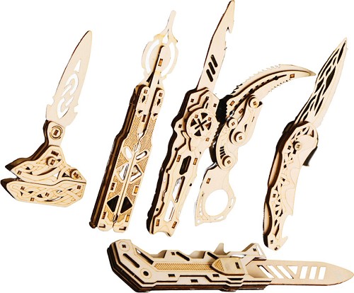 Caliber Gourmet Wood Knife Puzzle Set - CBGPZ03K 