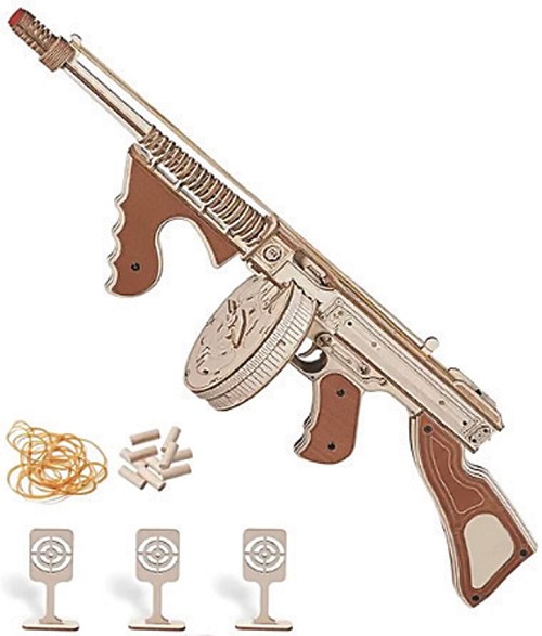 Caliber Gourmet Wood Puzzle Tommy Gun - CBGPZ06MB 