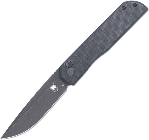 Cobratec Prowler Button Lock Pocket Knife Drop Point Black - CBTPLRBKBD 