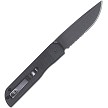 CBTPLRBKBDS Cobratec Prowler Button Lock Pocket Knife Drop Point Black Partially Serrated 