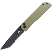 Cobratec Prowler Button Lock Pocket Knife Tanto OD Green - CBTPLRODBTS 
