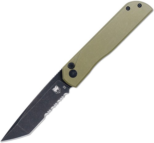 Cobratec Prowler Button Lock Pocket Knife Tanto OD Green - CBTPLRODBTS 