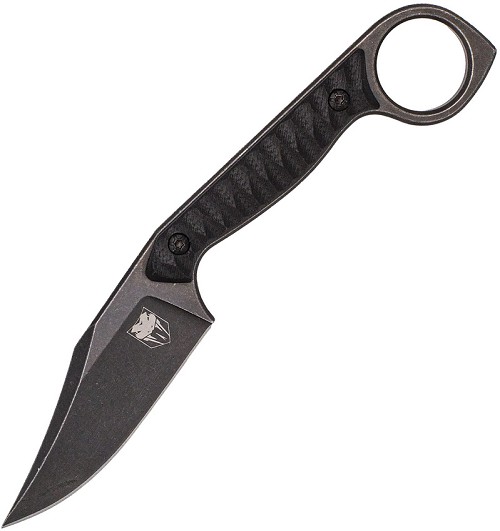 Cobratec Wolfteeth Fixed Blade Knife Black - CBTWLTBLKCLP 