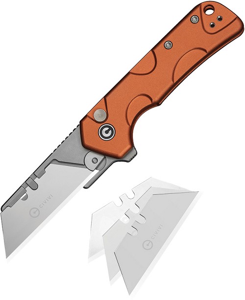 Civivi Pulsara Utility Button Lock Pocket Knife Orange - CIVC24041F3 