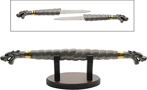 Twin Dragon Swords with Stand - CN211611 