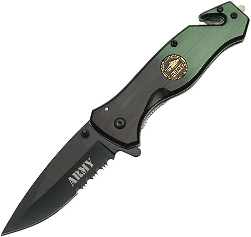 Rescue Linerlock Pocket Knife Spring Assisted Army - CN300202AR 