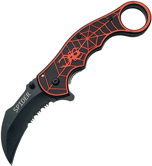 Rite Edge Spider Karambit Linerlock Pocket Knife Spring Assisted - CN300224RD 