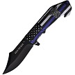 Rite Edge Back The Blue Linerlock Pocket Knife Spring Assisted - CN300532 