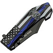 CN300532 Rite Edge Back The Blue Linerlock Pocket Knife Spring Assisted 