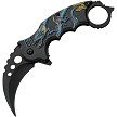 Rite Edge Dragon Linerlock Pocket Knife Spring Assisted Blue - CN300539BL 