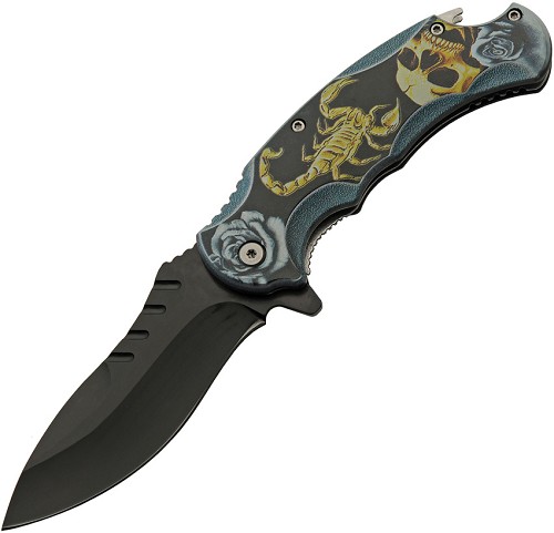 Rite Edge Scorpion Warrior Linerlock Pocket Knife Spring Assisted - CN300545YB 