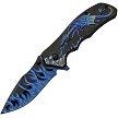 Rite Edge Dragon Flame Linerlock Pocket Knife Spring Assisted - CN300549BL 
