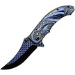 Rite Edge Dragon Scale Linerlock Pocket Knife Spring Assisted - CN300551BL 