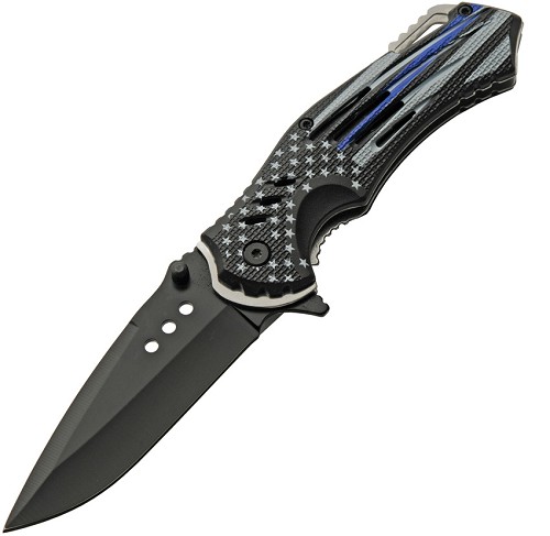 Rite Edge Police Flag Linerlock Pocket Knife A/O - CN300552PO 