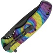 CN300558A Rite Edge Tie Dye Linerlock Pocket Knife Spring Assisted 