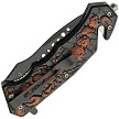 CN300563 Rite Edge Scorpion Linerlock Pocket Knife Orange Spring Assisted 