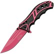 Rite Edge Caution Linerlock Pocket Knife Spring Assisted Pink - CN300585PK 