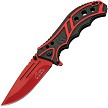 Rite Edge Caution Linerlock Pocket Knife Spring Assisted Red - CN300585RD 