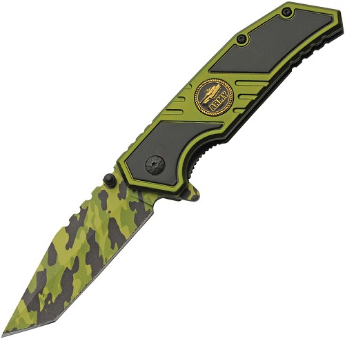 Rite Edge Army Camo Linerlock Pocket Knife Spring Assisted - CN300598AR 