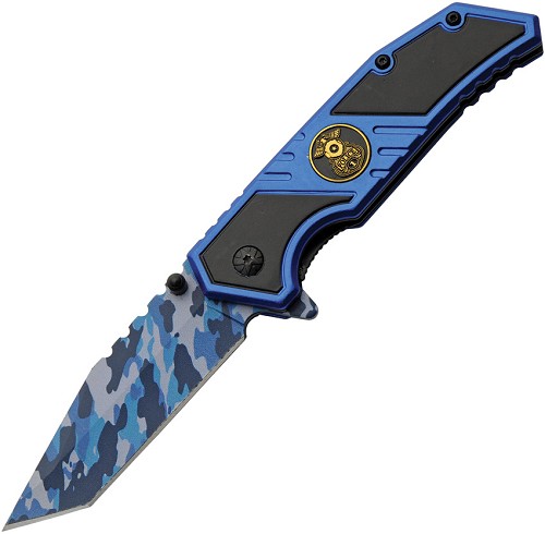 Rite Edge Police Camo Linerlock Pocket Knife Spring Assisted - CN300598PO 