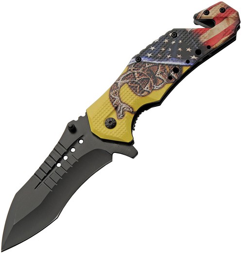 Rite Edge Dont Tread Linerlock Pocket Knife Spring Assisted - CN300599YW 
