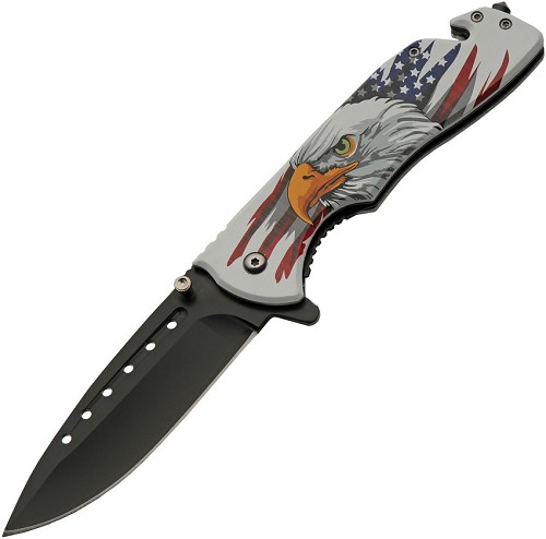 Rite Edge Rescue Linerlock Pocket Knife Spring Assisted Eagle - CN300601EG 