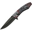 Rite Edge Dark Moon Linerlock Pocket Knife Spring Assisted Red - CN300605RD 