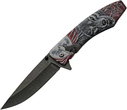 Rite Edge Dark Moon Linerlock Pocket Knife Spring Assisted Red - CN300605RD 
