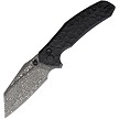 Critical Strike Shamu Button Lock Pocket Knife Damascus - CRSB510BKTM 